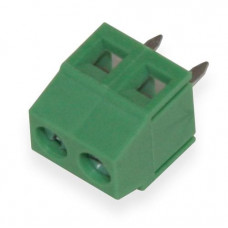 Клеммник винтовой 2 пина (Зеленый)