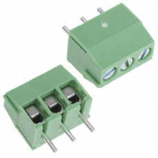 Клеммник винтовой 3 пина (Зеленый)
