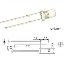 Светодиод 3мм 3V Slow-RGB