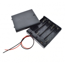 Контейнер для аккумуляторов АА 4 батарейки с крышкой и выключателем