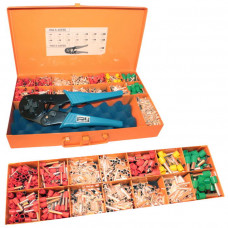 Комплект кримпера HS0.5-16PZD для обжима кабельных наконечников с набором втулок в ящике для переноски