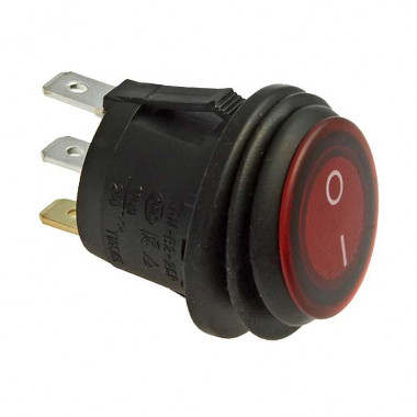 Клавишный переключатель SB040-12V RED IP65 on-off ф20.2mm