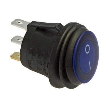 Клавишный переключатель SB040-12V BLUE IP65 on-off ф20.2mm