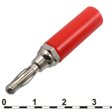 Штекер (вилка) Ф4 мм, красный