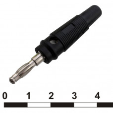 Вилка однополюсная (штекер) Ф4 мм, черная