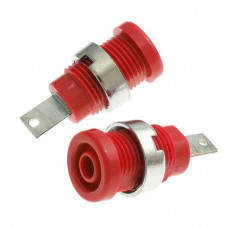 Гнездо Z013 4mm panel jack RED
