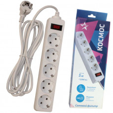 Удлинитель-сетевой фильтр Космос FKsm5m-5g(W)
