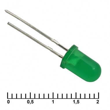 Светодиод 5 mm green 30 mCd 20