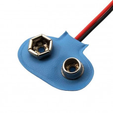 Штекер для батарейки Крона с проводом BS-E blue 150 mm