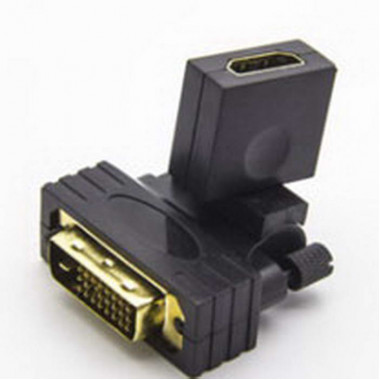DVI-D (m)-HDMI (f) поворотный периеходник