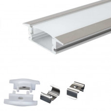 Профиль для светодиодной ленты врезной алюминиевый 508-1, 1м