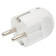 11-8531 Вилка прямая с/з белая 16А