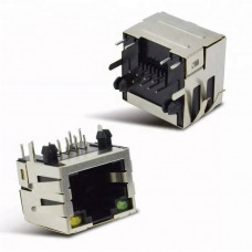 Гнездо - розетка экранированная RJ45 FTP с индикацией TJ8-8P8 LED