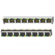 8-портовый блок розеток экранированный TJ9-10P8-08 LED