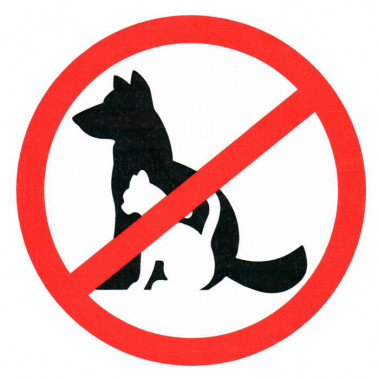 Информационный знак С животными вход запрещен 150х150