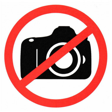 Информационный знак Фотосъемка запрещена 150х150