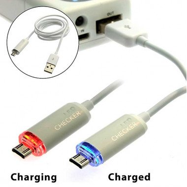 Шнур для мобильных устройств USB to MicroUSB Red/Blue LED cheker