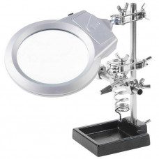 Паяльная принадлежность 12-0253 Держатель 2зажима лупа 90мм