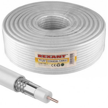 Коаксиальный кабель 01-2201 RG-6U 64% 100м(б)