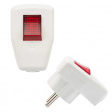 11-8530 Вилка угловая с/з с кнопкой