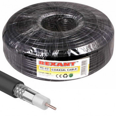 Коаксиальный кабель 01-2202 RG-6U 64% 100м(ч)