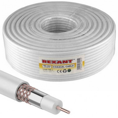 Коаксиальный кабель 01-2221 RG-6U+Cu 64% 100м(б)