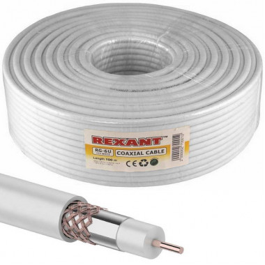 Коаксиальный кабель 01-2223 RG-6U+Cu 75% 100м(б)