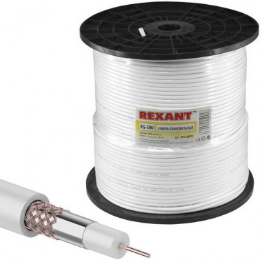 Коаксиальный кабель 01-2651 RG-59U+Cu 64% 305м(б)