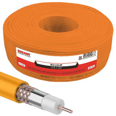 Коаксиальный кабель 01-2654 RG-6U+Cu 64% 100м оранжевый