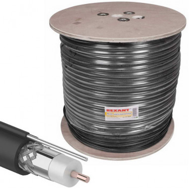 Коаксиальный кабель 01-3021 RG-11U 83%+ТРОС 305м(ч)