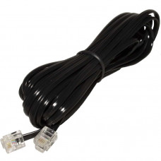 Удлинитель телефонный прямой RJ-11 (6P-4C) 10m. black