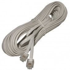 Удлинитель телефонный прямой RJ-11 (6P-4C) 5m. white