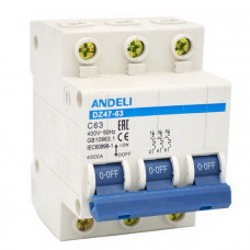 Автоматический выключатель DZ47-63/3P 32A 4.5kA х-ка C