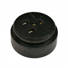 Розетка электрическая РШ 2P+PE 250В черная