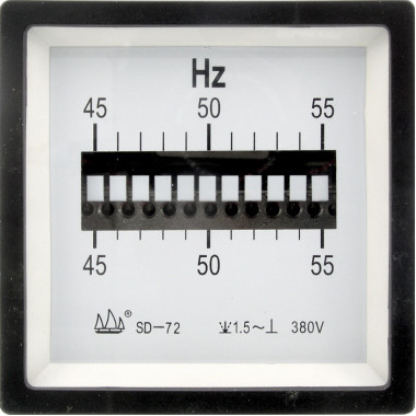 Ваттметр/частотомер/и другие ЧМ 45-55Гц 380В reed (72х72)