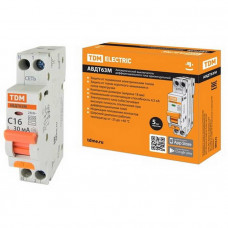 Автоматический выключатель АВДТ 63М 2P(1P+N) C16 30мА 4.5кА АС