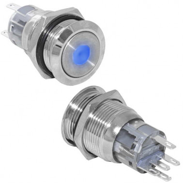 Тип переключателя - Кнопка серии LAS1-AGQ антивандальная с подсветкой LAS1-AGQ-11ZD/B/N on-on