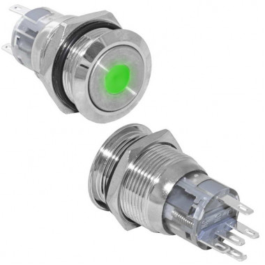 Тип переключателя - Кнопка серии LAS1-AGQ антивандальная с подсветкой LAS1-AGQ-11ZD/G/N on-on