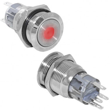 Тип переключателя - Кнопка серии LAS1-AGQ антивандальная с подсветкой LAS1-AGQ-11ZD/R/N on-on