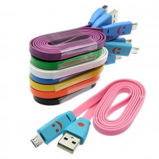 Кабель USB to MicroUSB Flat Flash Smile 1m